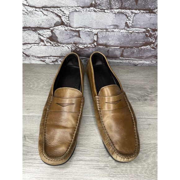 To Boot New York Brown Leather Penny Loafer Driving Shoes Men’s Sz 10.5D US/44EU - Picture 16 of 16